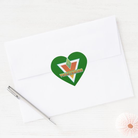 vegetarische Logo Hart Sticker (Envelop)