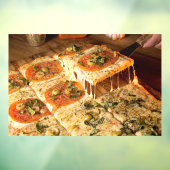 Vegetarische Pizza Vierkante Pizza Winkel Raamsticker (Vel 3)