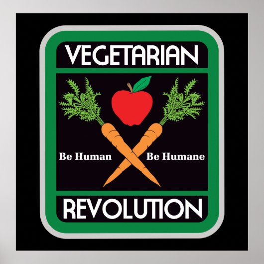 Vegetarische revolutie poster (Voorkant)