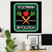 Vegetarische revolutie poster (Thuiskantoor)