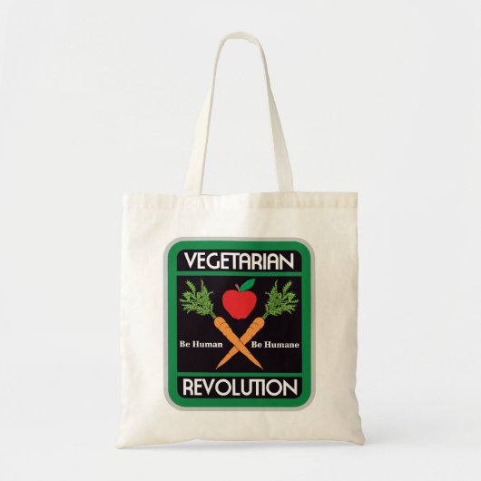 Vegetarische revolutie tote bag (Voorkant)