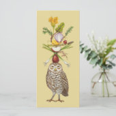 Vegetarische Uil platte kaart (Staand voorkant)