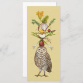 Vegetarische Uil platte kaart (Voorkant / Achterkant)