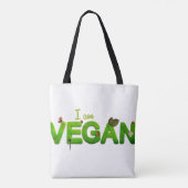 Vegetarische Vegan Love Save Animals Groen Eet Tas (Achterkant)