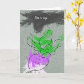 Vegetarische verjaardagskaart woordgrap veganistis kaart (Gele Bloem)