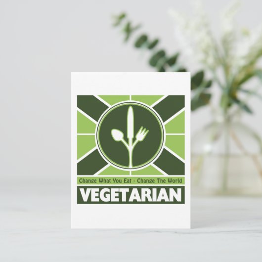 Vegetarische vlag briefkaart (Staand voorkant)
