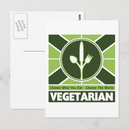 Vegetarische vlag briefkaart (Voorkant / Achterkant)