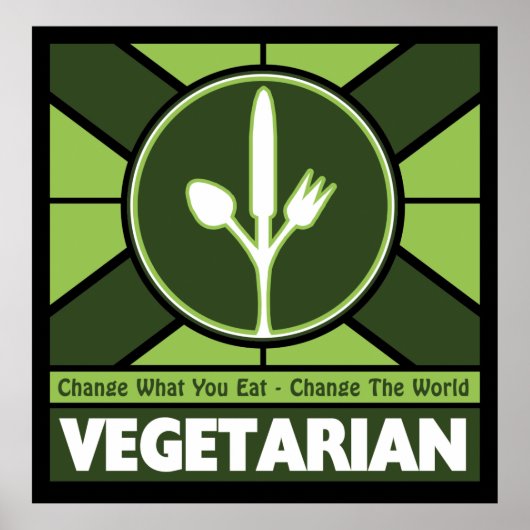 Vegetarische vlag poster (Voorkant)