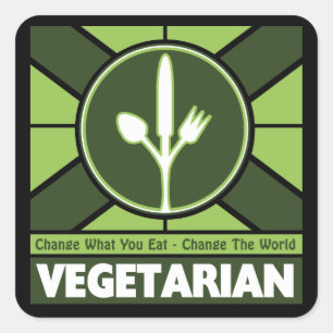 Vegetarische vlag vierkante sticker