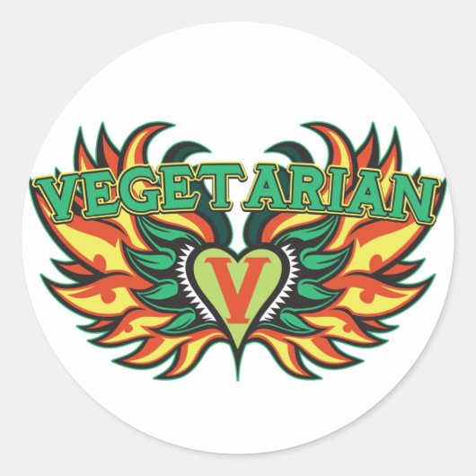 Vegetarische vleugels ronde sticker (Voorkant)