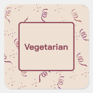 Vegetarische voedingsvereisten voor verjaardagsfee vierkante sticker