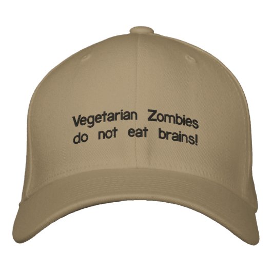 Vegetarische zombies eten geen hersenen! geborduurde pet (Voorkant)