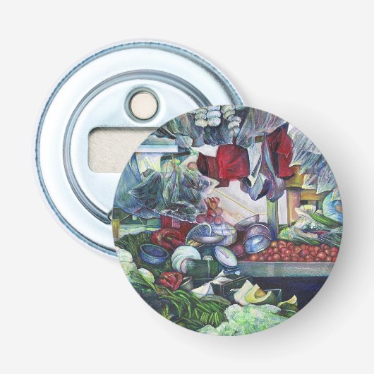 Vegetatian Club komt hier bijeen Button Flesopener (Voorkant)