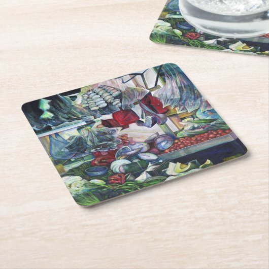 Vegetatian Club komt hier bijeen Kartonnen Onderzetters (Schuin)