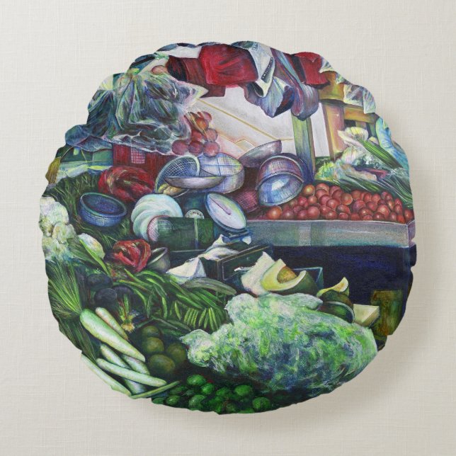 Vegetatian Club komt hier bijeen Rond Kussen (Voorkant)