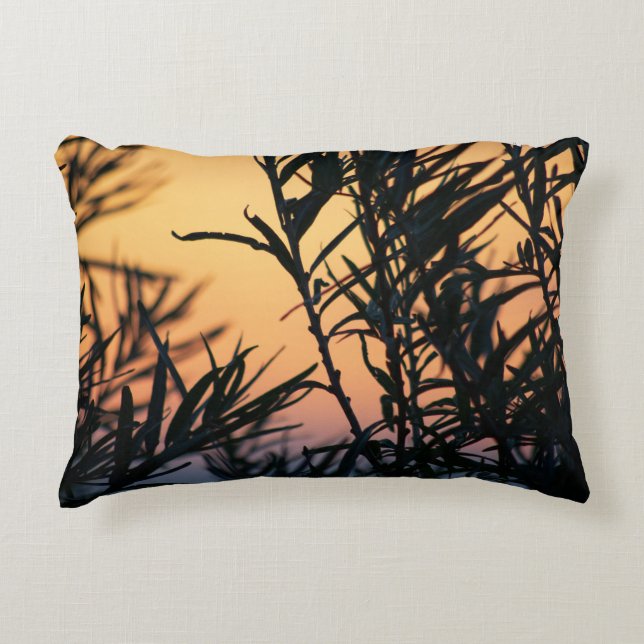 Vegetatie bij zonsondergang accent kussen (Voorkant)