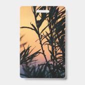 Vegetatie bij zonsondergang badge (Achterkant)