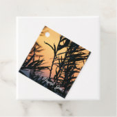 Vegetatie bij zonsondergang bedankjes labels (In situ)