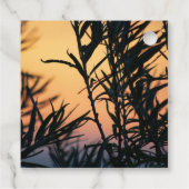 Vegetatie bij zonsondergang bedankjes labels (Achterkant)