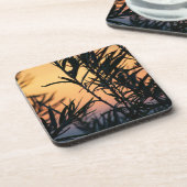 Vegetatie bij zonsondergang bier onderzetter (Linkerzijde)