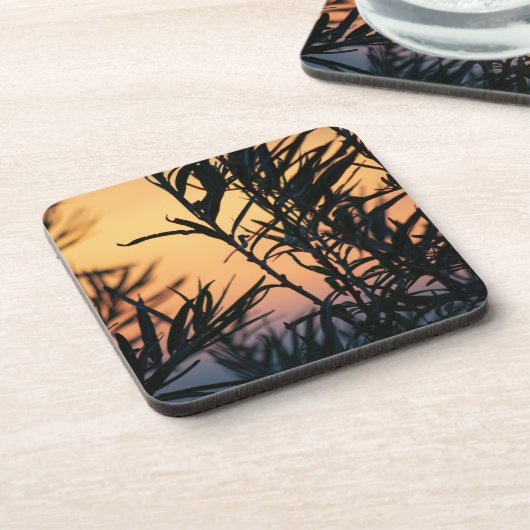 Vegetatie bij zonsondergang bier onderzetter (Linkerzijde)