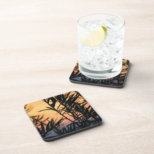 Vegetatie bij zonsondergang bier onderzetter (Rechterzijde)