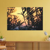 Vegetatie bij zonsondergang canvas afdruk (Insitu (Woonkamer))