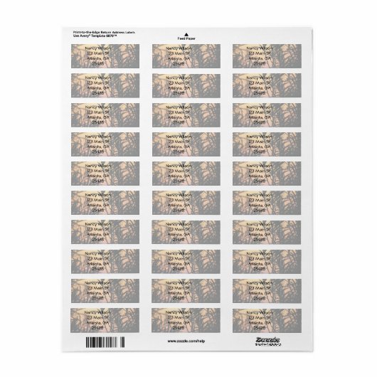 Vegetatie bij zonsondergang etiket (Full Sheet)