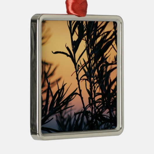 Vegetatie bij zonsondergang metalen ornament (Rechts)