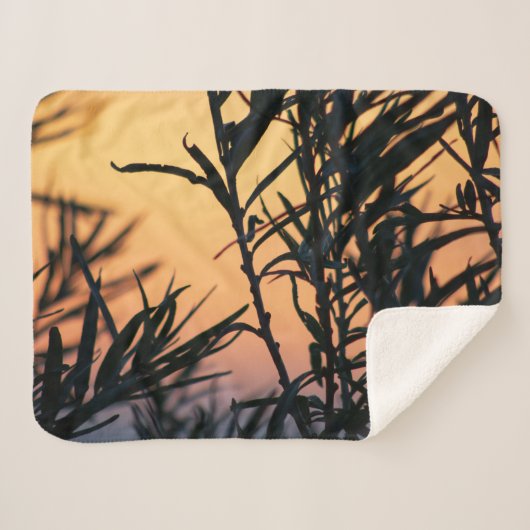 Vegetatie bij zonsondergang sherpa deken (Voorkant (horizontaal))