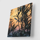 Vegetatie bij zonsondergang vierkante klok (Hoek)