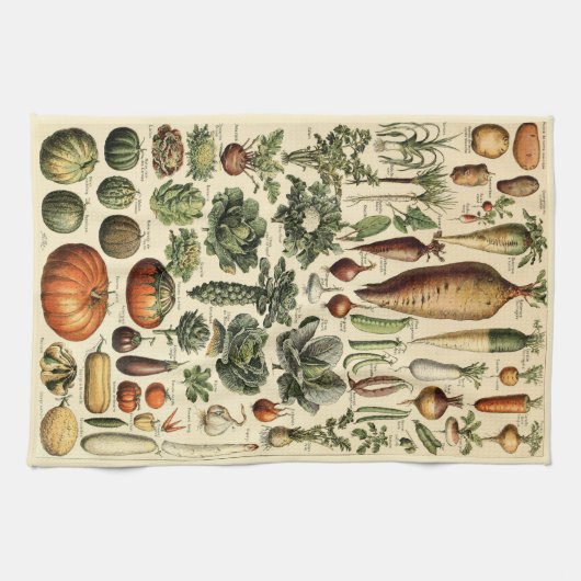 vegetatieve kunst door Adolphe Millot Pattern Theedoek (Horizontaal)