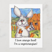Vegetorangisch grappig konijnenmakreel briefkaart (Voorkant)
