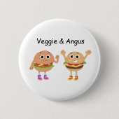 Veggie & Angus Pin Ronde Button 5,7 Cm (Voorkant)