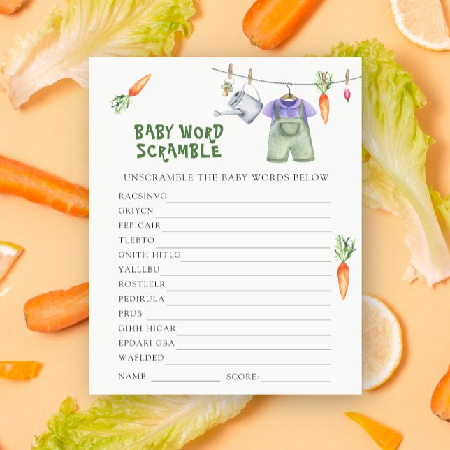 Veggie baby shower - Baby Word Scramble spel (Creator heeft geüpload)