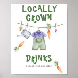 Veggie baby shower - Drinken helpen jezelf Poster