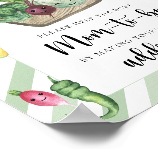 Veggie baby shower - Help de drukke moeder-to-be Poster (Hoek)