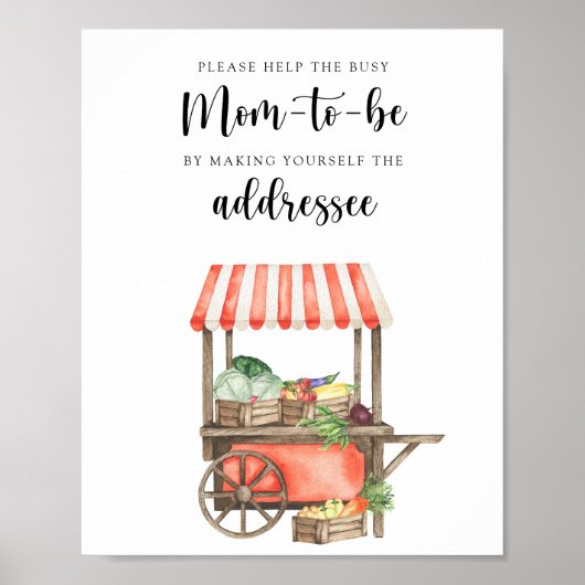 Veggie baby shower - Help the Busy Mom-to-Be Poster (Voorkant)