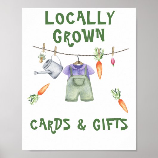 Veggie baby shower - kaarten en geschenken poster (Voorkant)