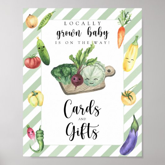 Veggie baby shower - kaarten en geschenken poster (Voorkant)
