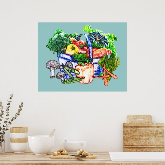 Veggie Basket Poster (Keuken)
