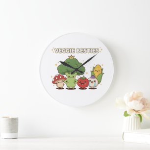 Veggie Besties   Cute Kawaii Cartoon Groente Grote Klok