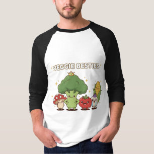 Veggie Besties   Schattige Kawaii Tekenfilm Groent T-shirt