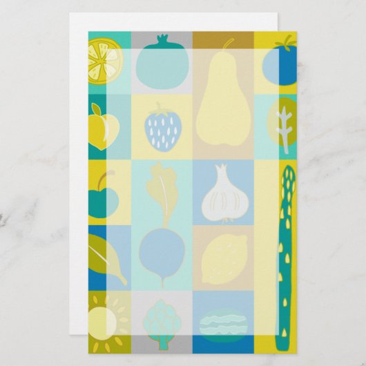 Veggie Blocks I Briefpapier (Voorkant / Achterkant)