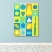 Veggie Blocks I Canvas Afdruk (Insitu (Houten vloer))