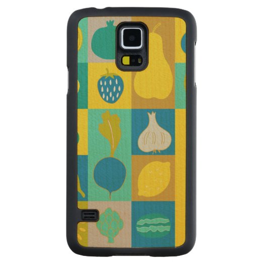 Veggie Blocks I Esdoorn Galaxy S5 Slim Hoesje (Achterkant)