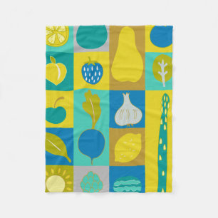 Veggie Blocks I Fleece Deken