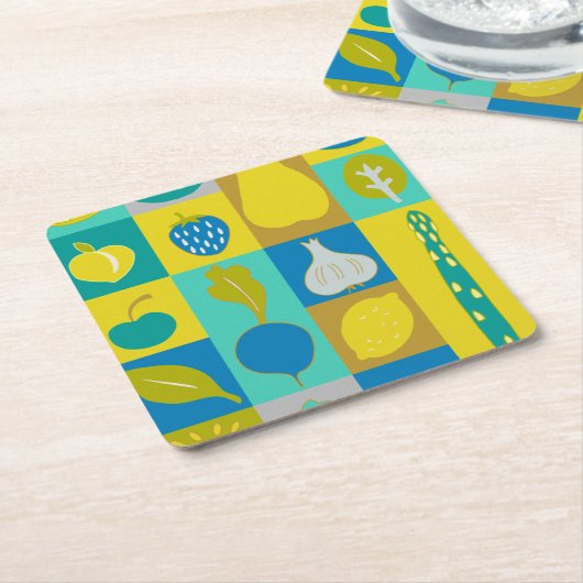 Veggie Blocks I Kartonnen Onderzetters (Schuin)