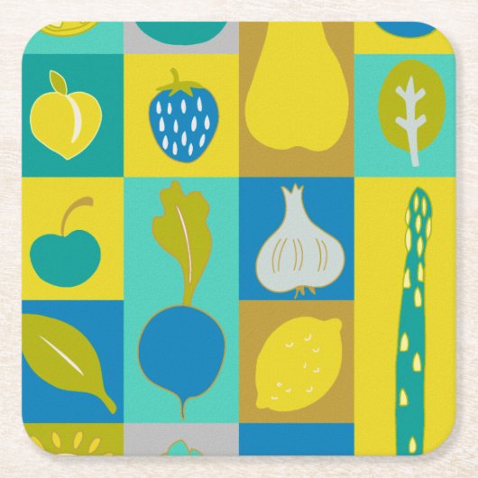 Veggie Blocks I Kartonnen Onderzetters (Voorkant)