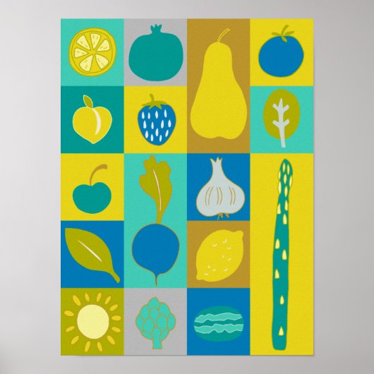 Veggie Blocks I Poster (Voorkant)